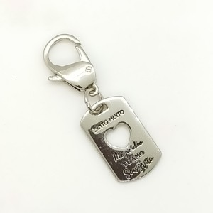 Pingente Coleção Clique e Troque Placa Hoponopono com Fecho Mosquetão, Semi Joia.