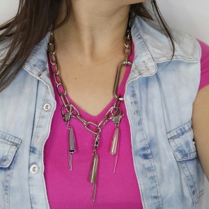 Pingente Coleção Clique e Troque, Tampa de Caneta (Cores) com Fecho Mosquetão Níquel, Semi Joia.